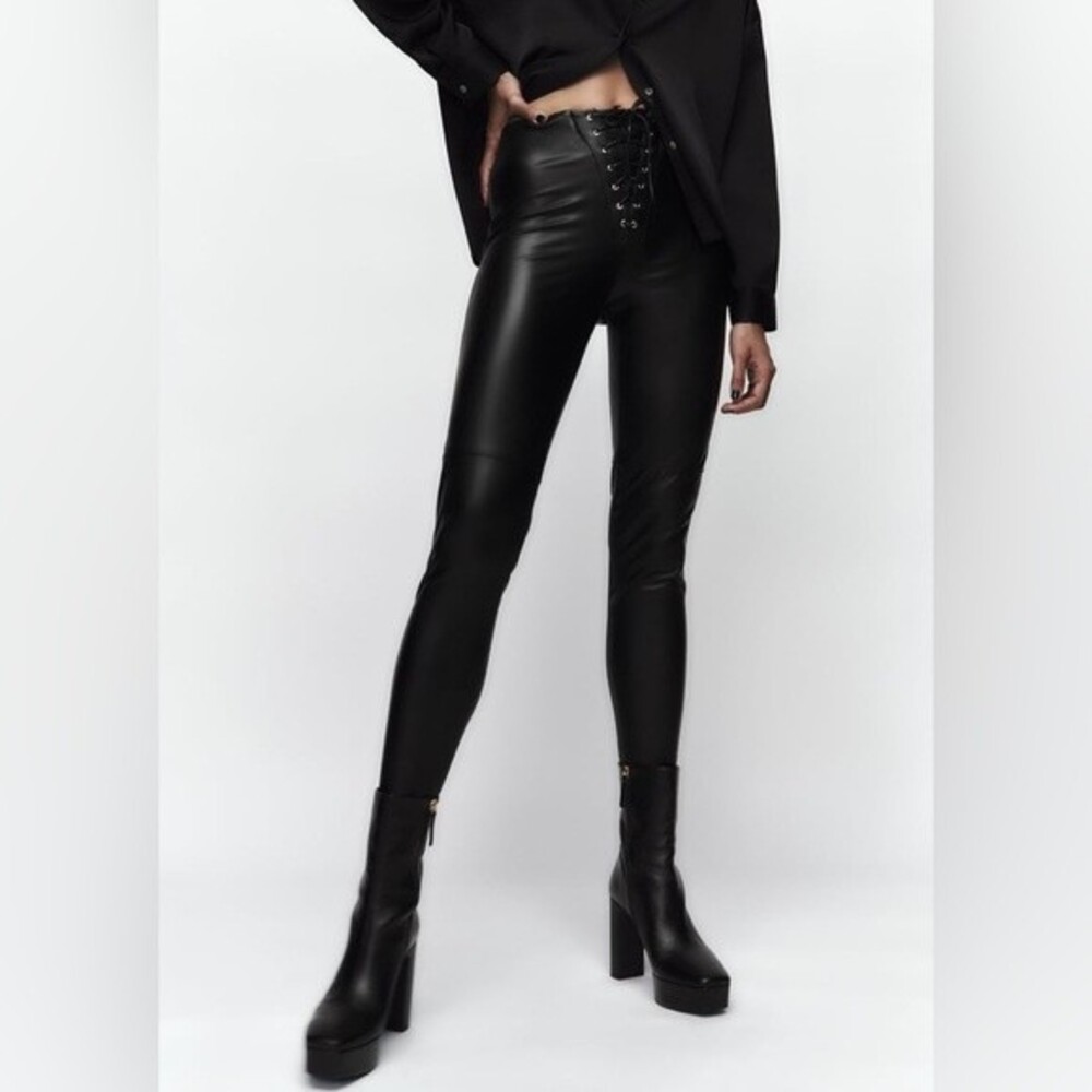 ZARA Trafaluc faux leather leggings size S